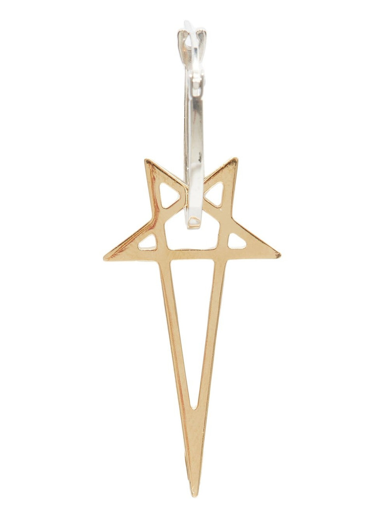 Gold & Silver Hollywood Pentagram Single Earring 1