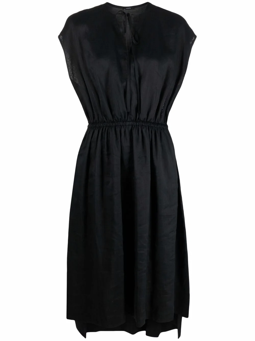 sleeveless gathered-detail dress - 1