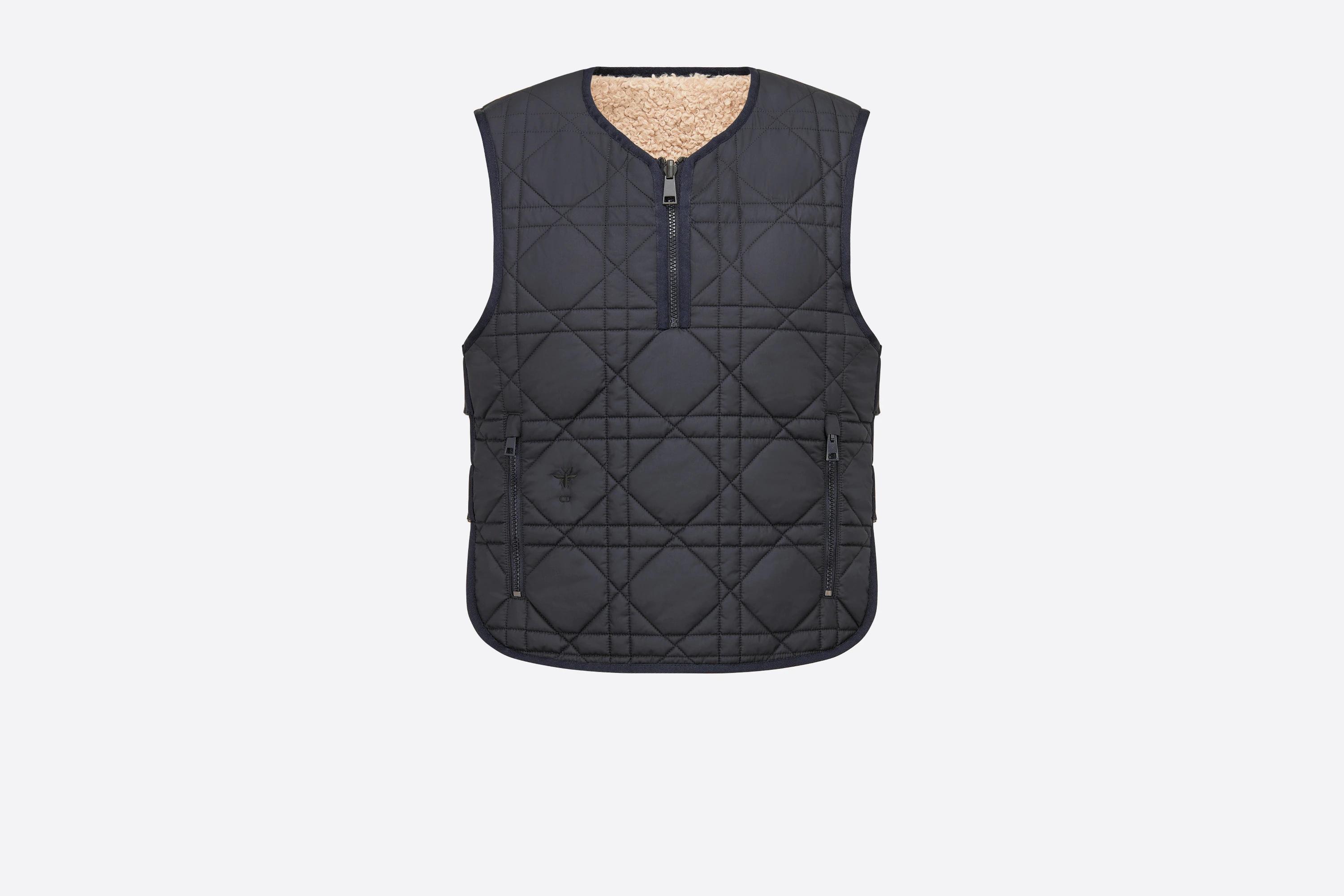 Macrocannage Reversible Sleeveless Vest - 4
