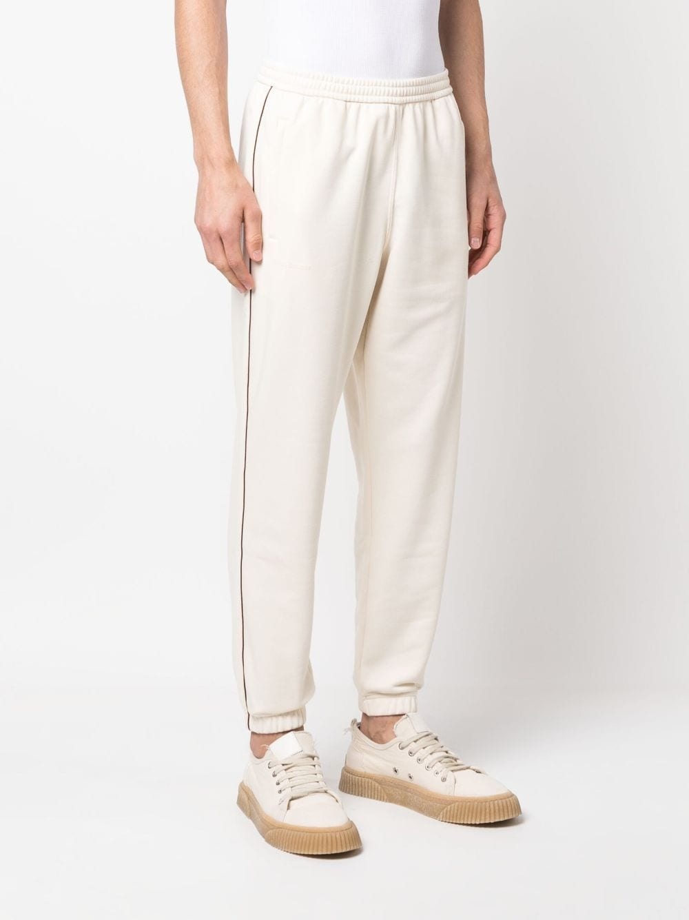 stripe-detail tapered track pants - 4