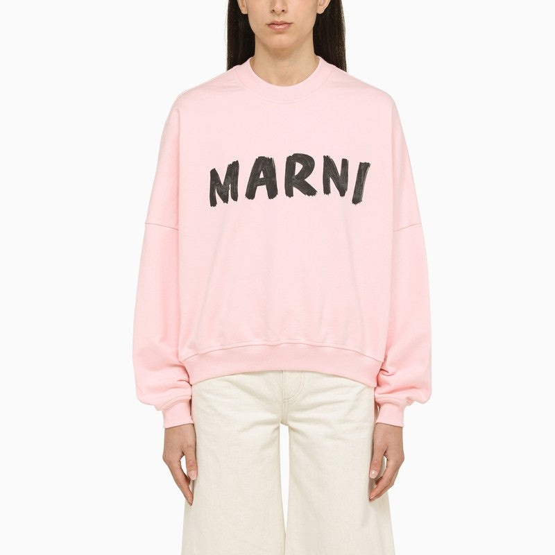 Marni Wide Pink Crew-Neck Sweatshirt - 1