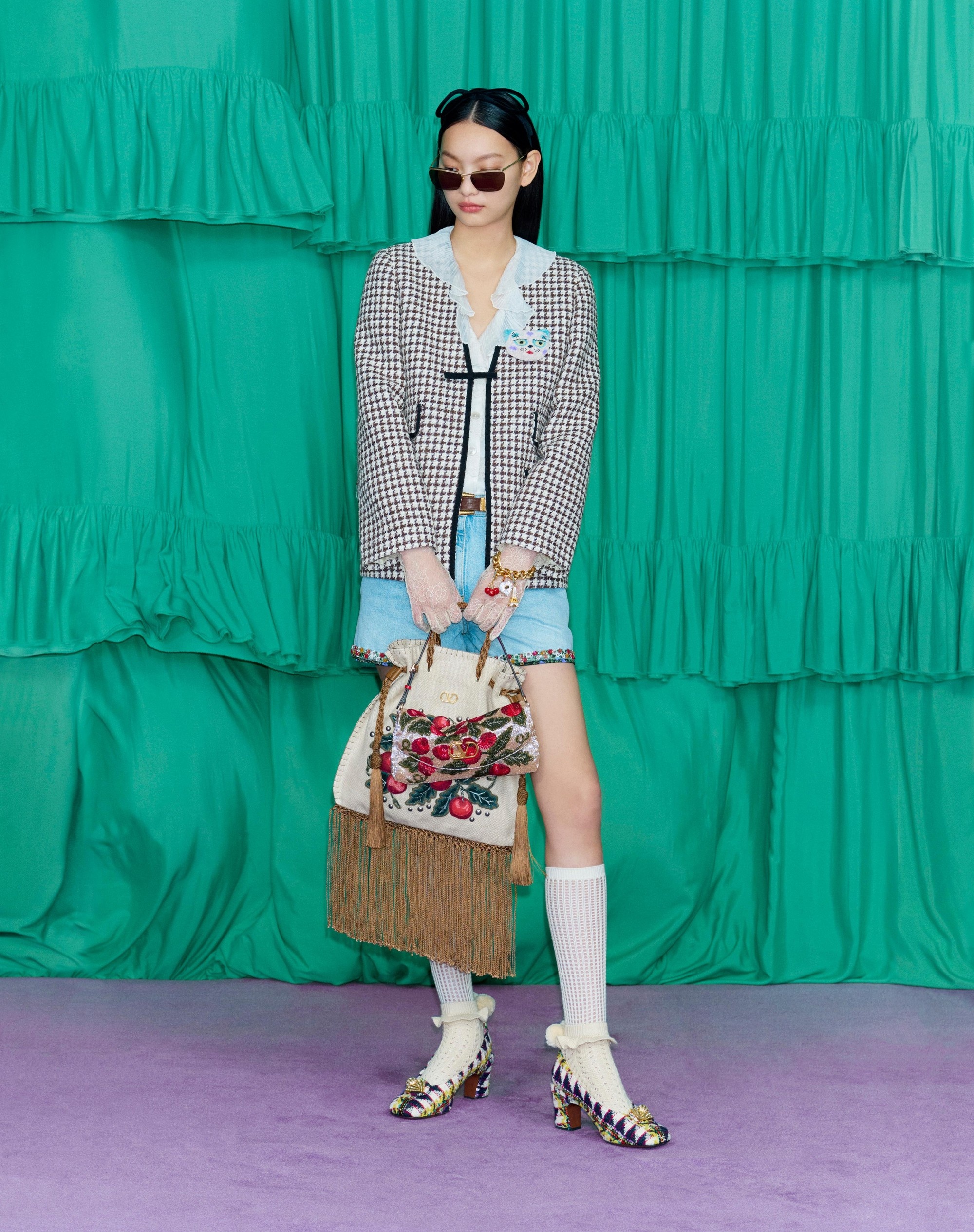 LIGHT TWEED PIED DE POULE JACKET - 9