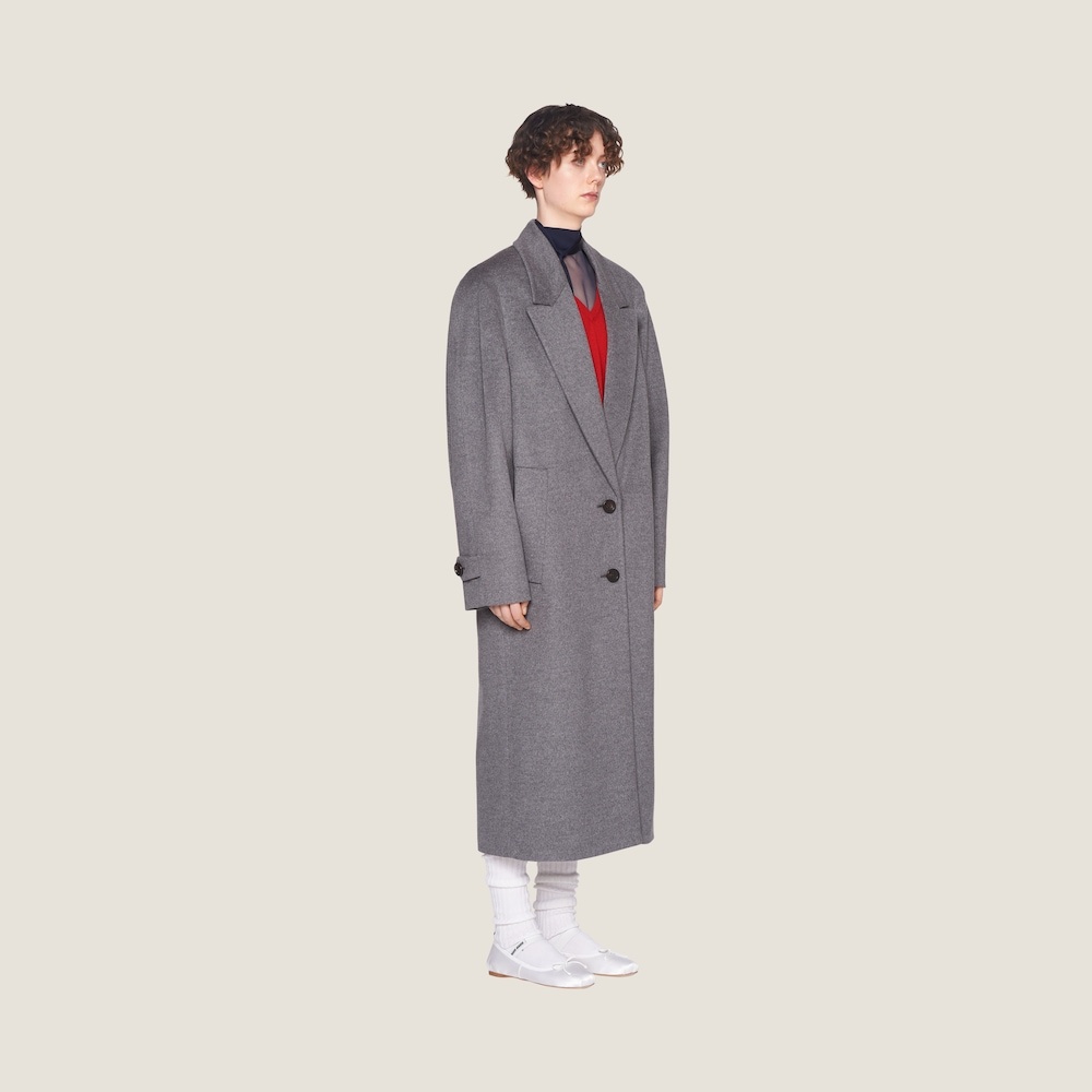 Single-breasted velour coat - 4