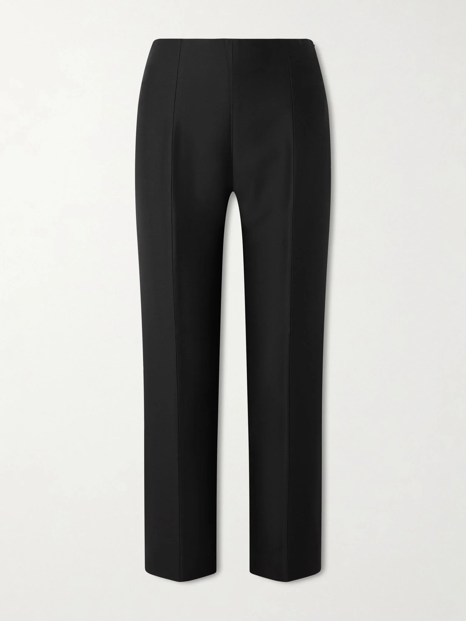 Wool and silk-blend straight-leg pants Black - 1