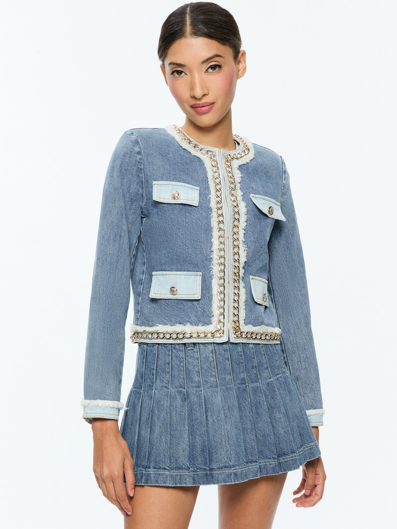LANDON CROPPED JACKET WITH GOLD CHAIN 2