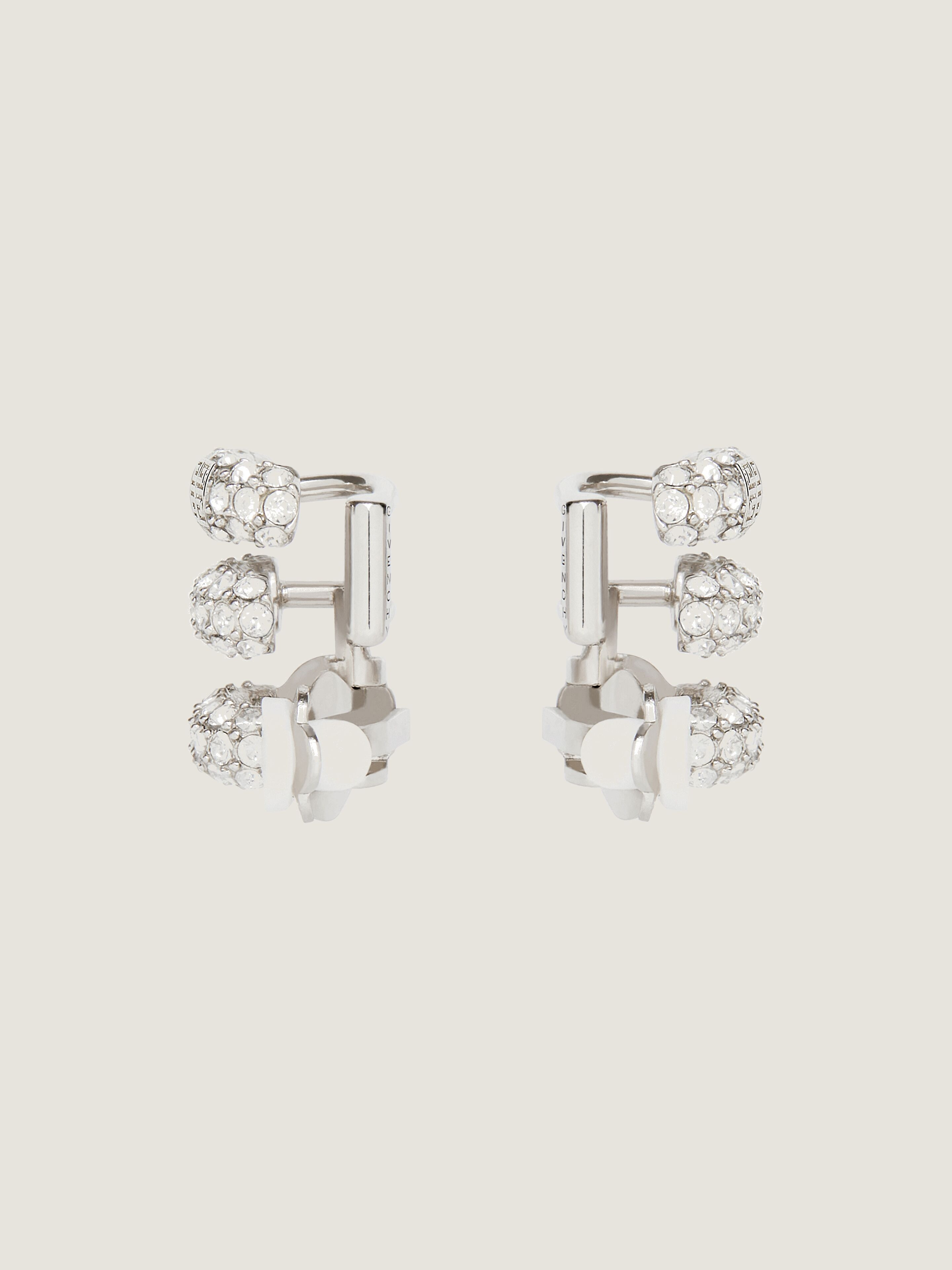 STITCH CLIP EARRINGS IN METAL WITH CRYSTALS - 3