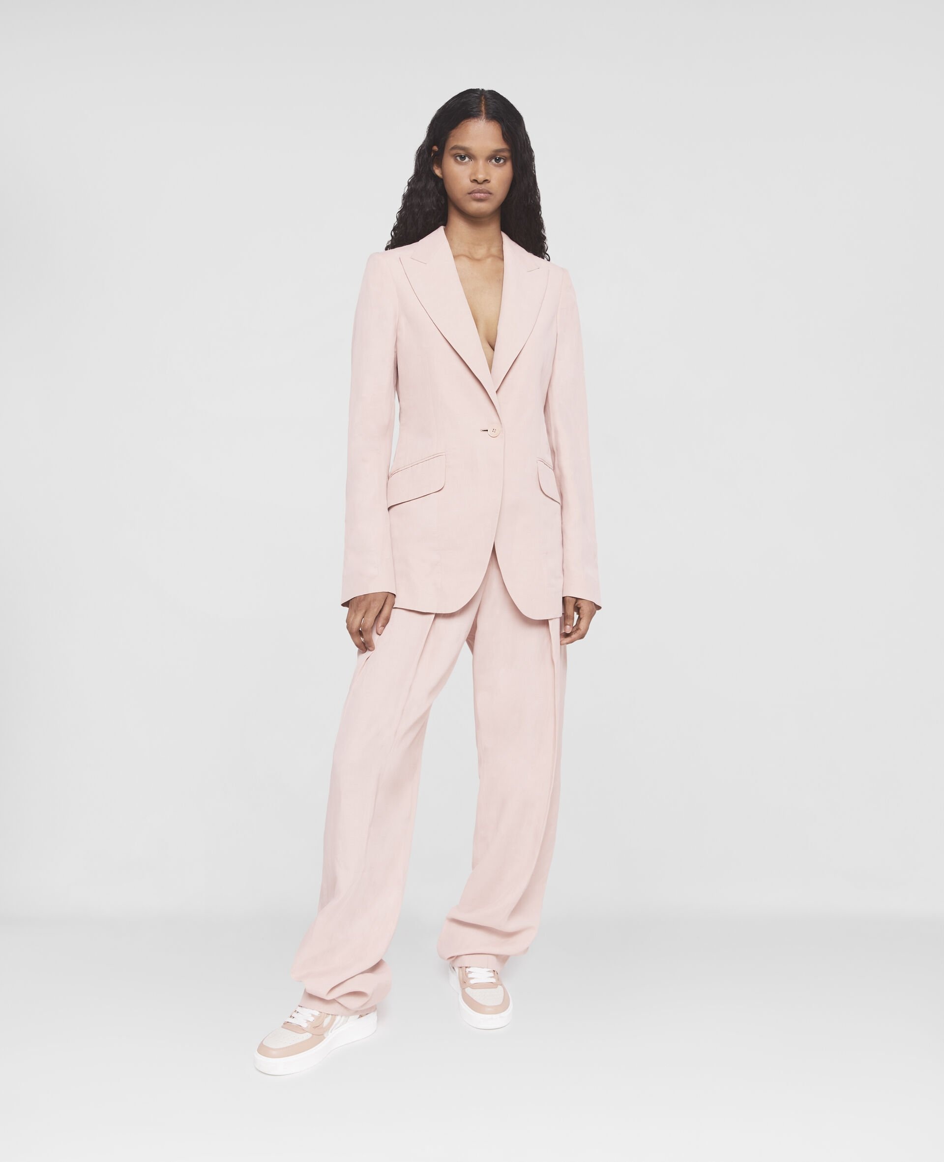 Fluid Linen Pleat Front Straight Leg Trousers - 2