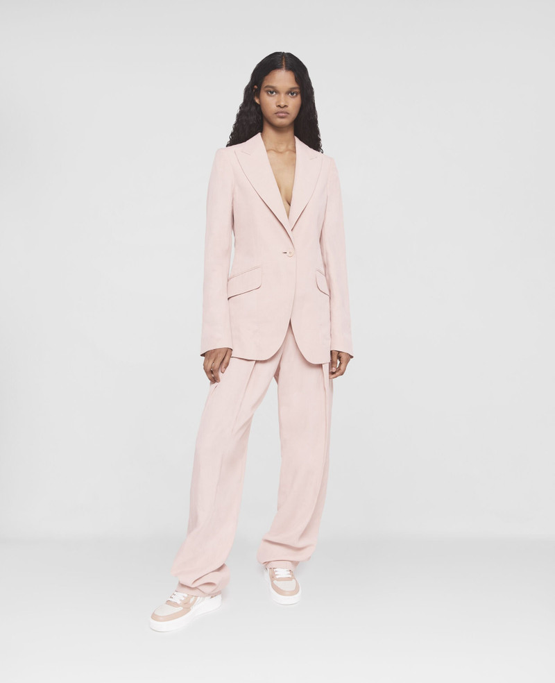 Stella McCartney Fluid Linen Pleat Front Straight Leg Trousers outlook