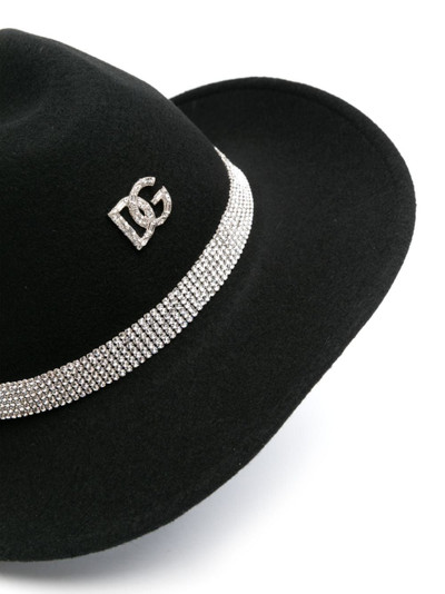 Dolce & Gabbana crystal-embellished fedora hat outlook