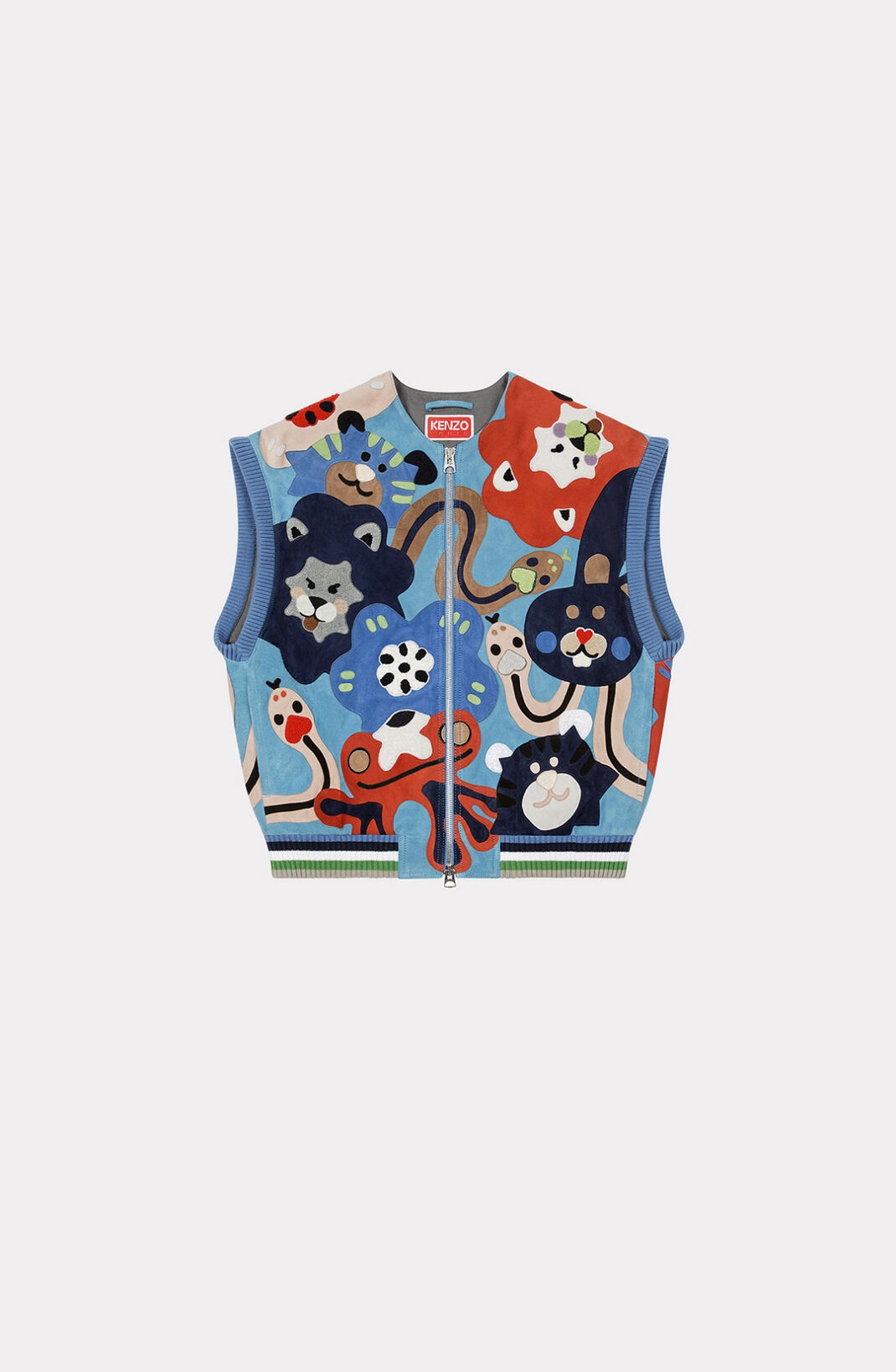 'KENZOO' sleeveless suede jacket - 1