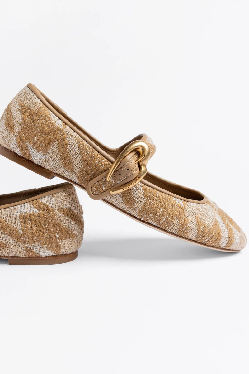 Verona Ballet Flat Latte Printed Fabric 5