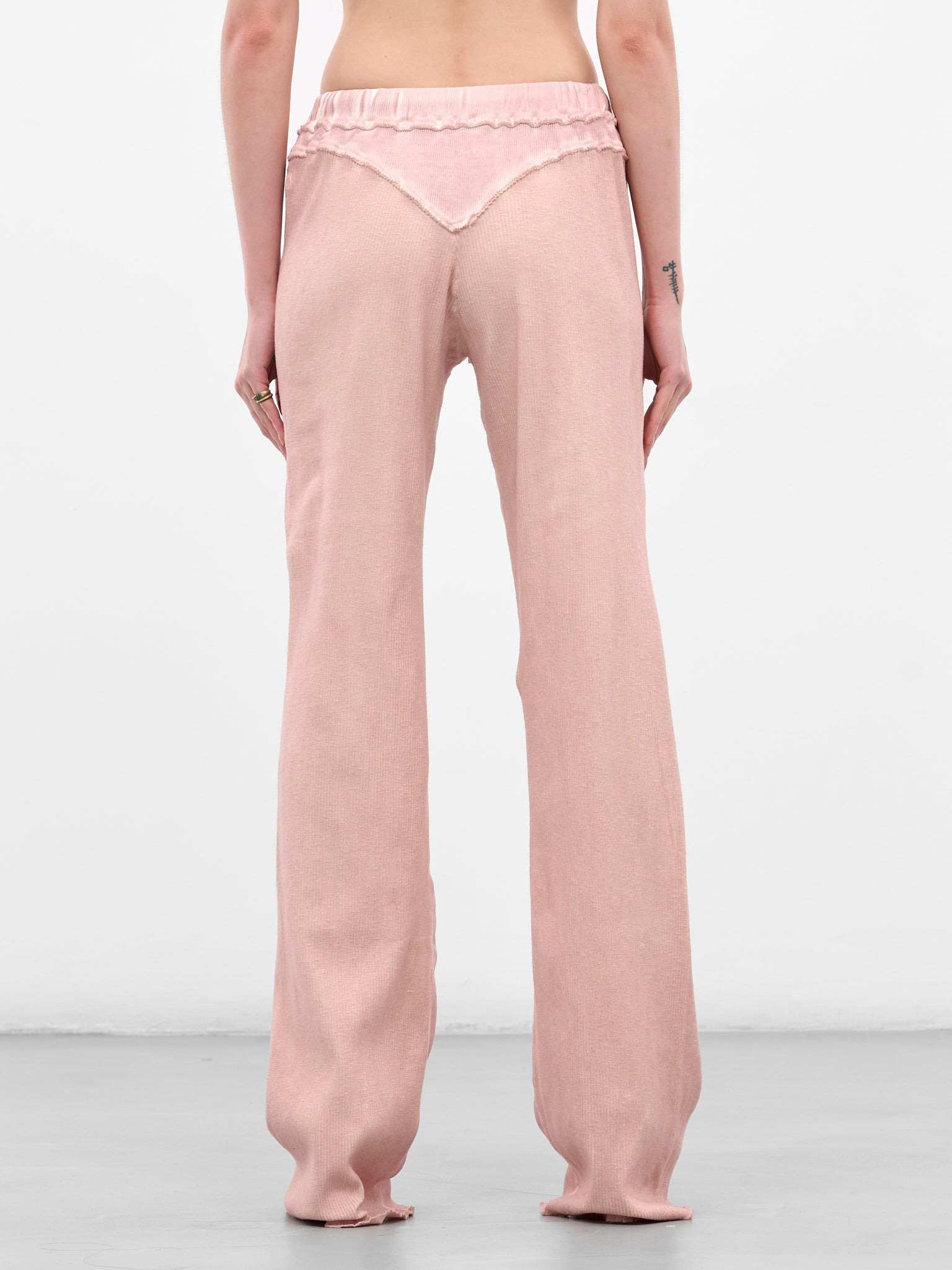 Pink Rib-Knit Paneled Trackpants - 3