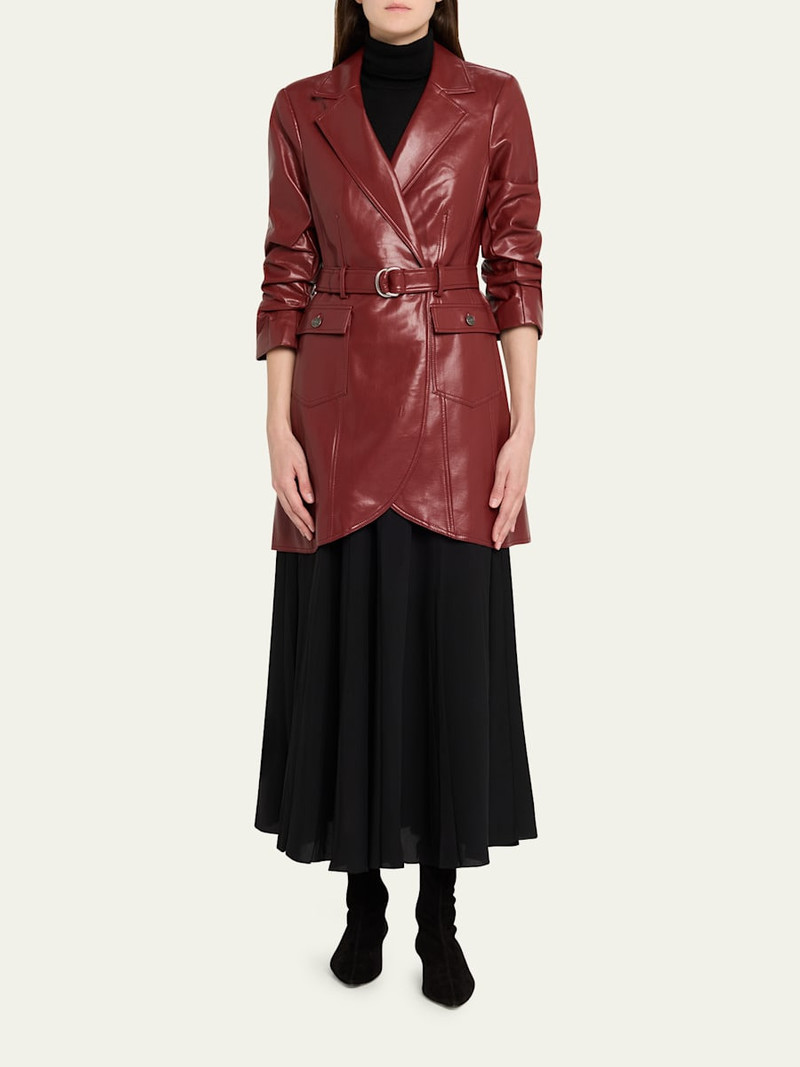 Cinq à Sept Holly Cropped Vegan Leather Jacket outlook