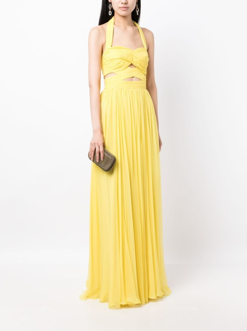 ZUHAIR MURAD draped cut-out silk gown outlook
