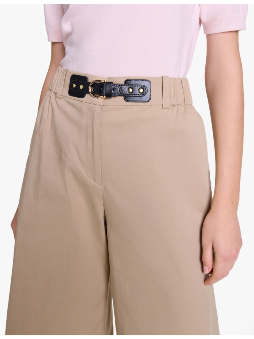 Buckle-embellished logo-embroidered stretch-cotton trousers - 5