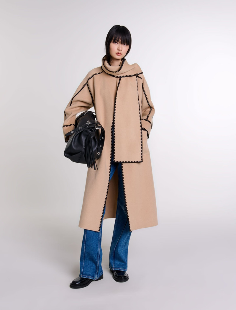 maje Two-tone double-faced coat outlook