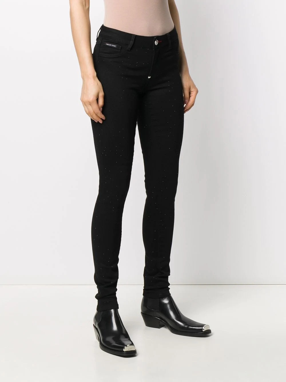 denim mid rise skinny jeans - 3