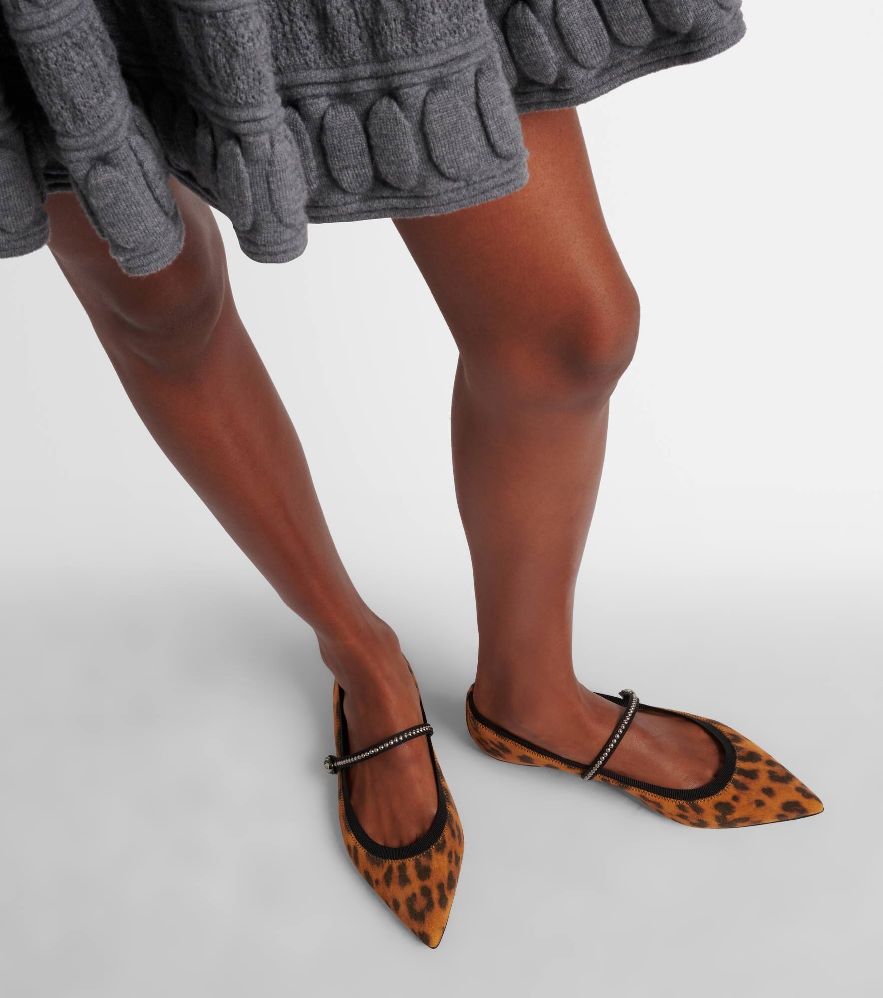 Romy leopard-print suede ballet flats - 4