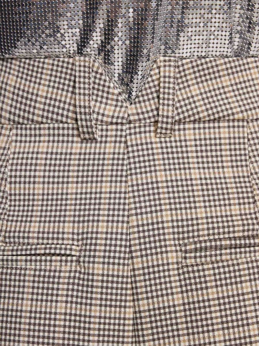 checked pleated wide-leg trousers - 5