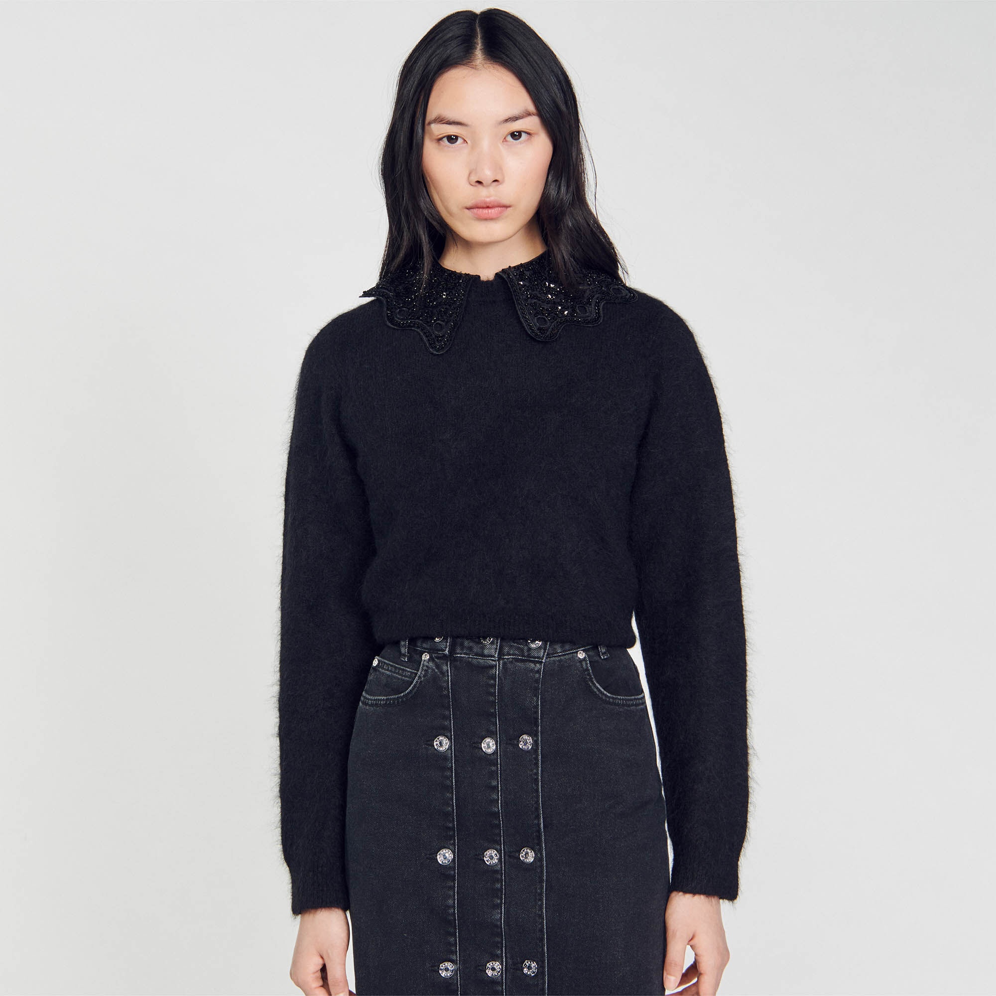 CROPPED SWEATER WITH SEQUINS - 5