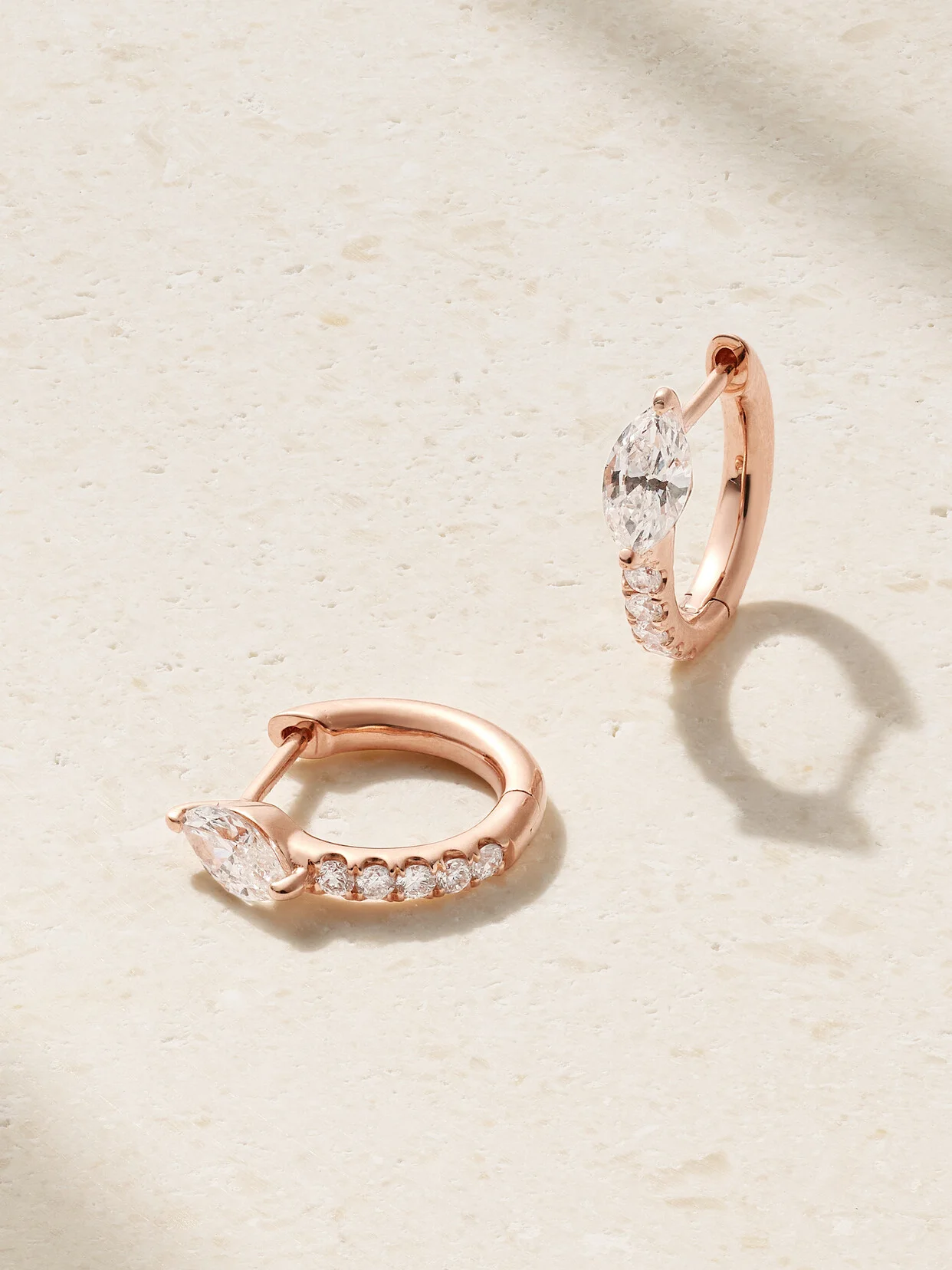Bobbi 18-karat Rose Gold Diamond Hoop Earrings - 1
