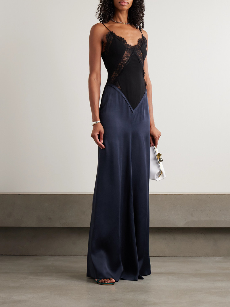 Victoria Beckham Lace-trimmed Crepe And Satin-crepe Gown outlook