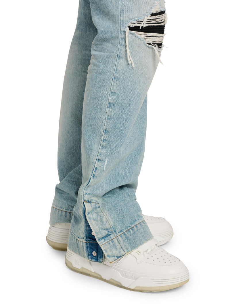 Men's Mx1 Distressed Denim Mid-Rise Straight-Leg Jeans - Mist Indigo 6