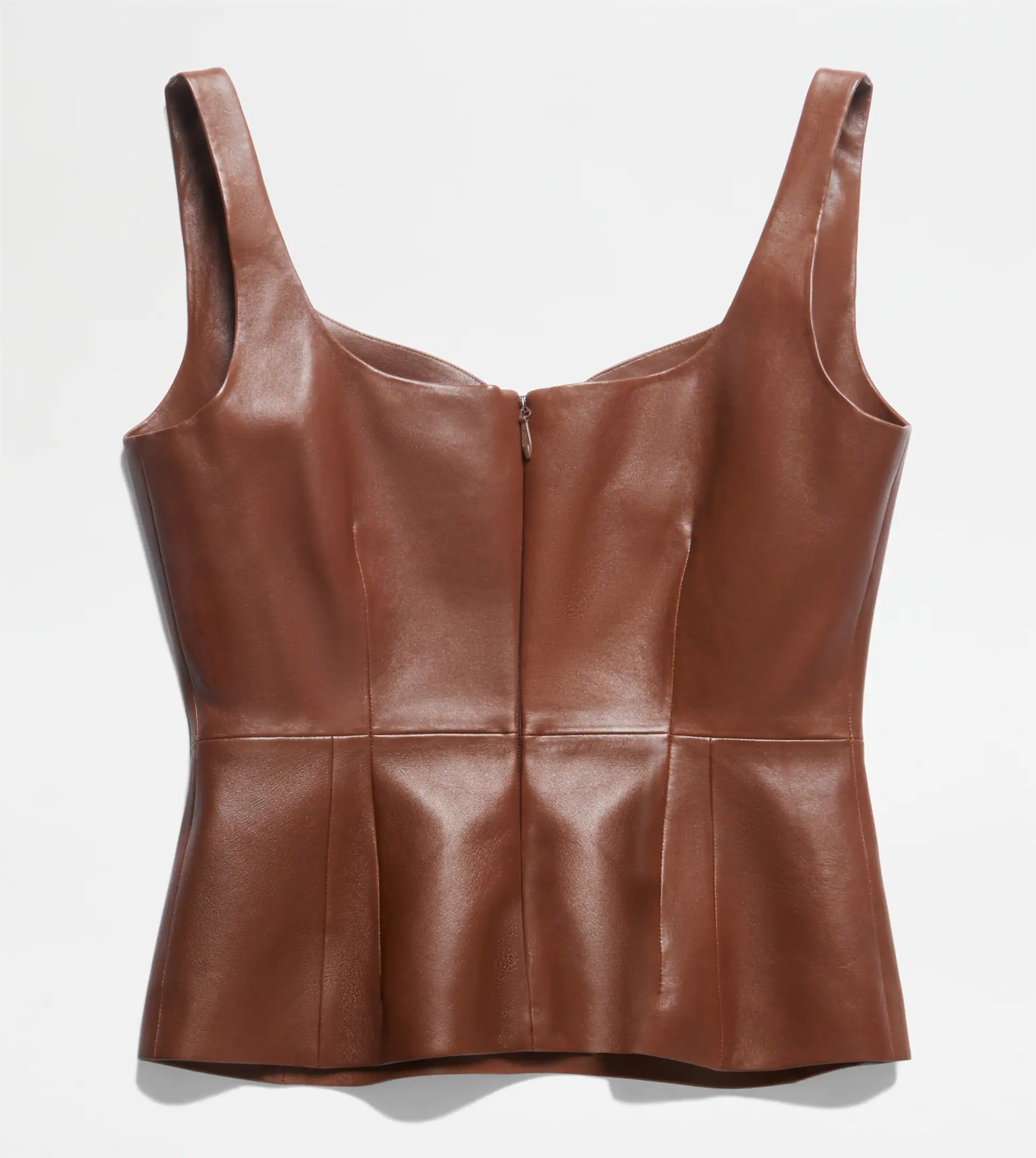 TOP IN LEATHER - BROWN - 6