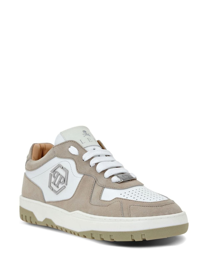 PHILIPP PLEIN Hexagon panelled low-top sneakers outlook