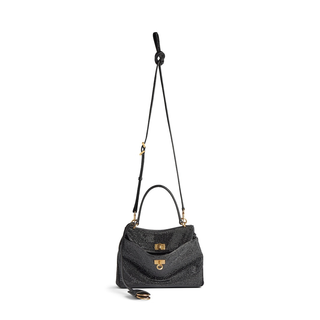 Women's Rodeo Mini Handbag With Rhinestones in Black - 5