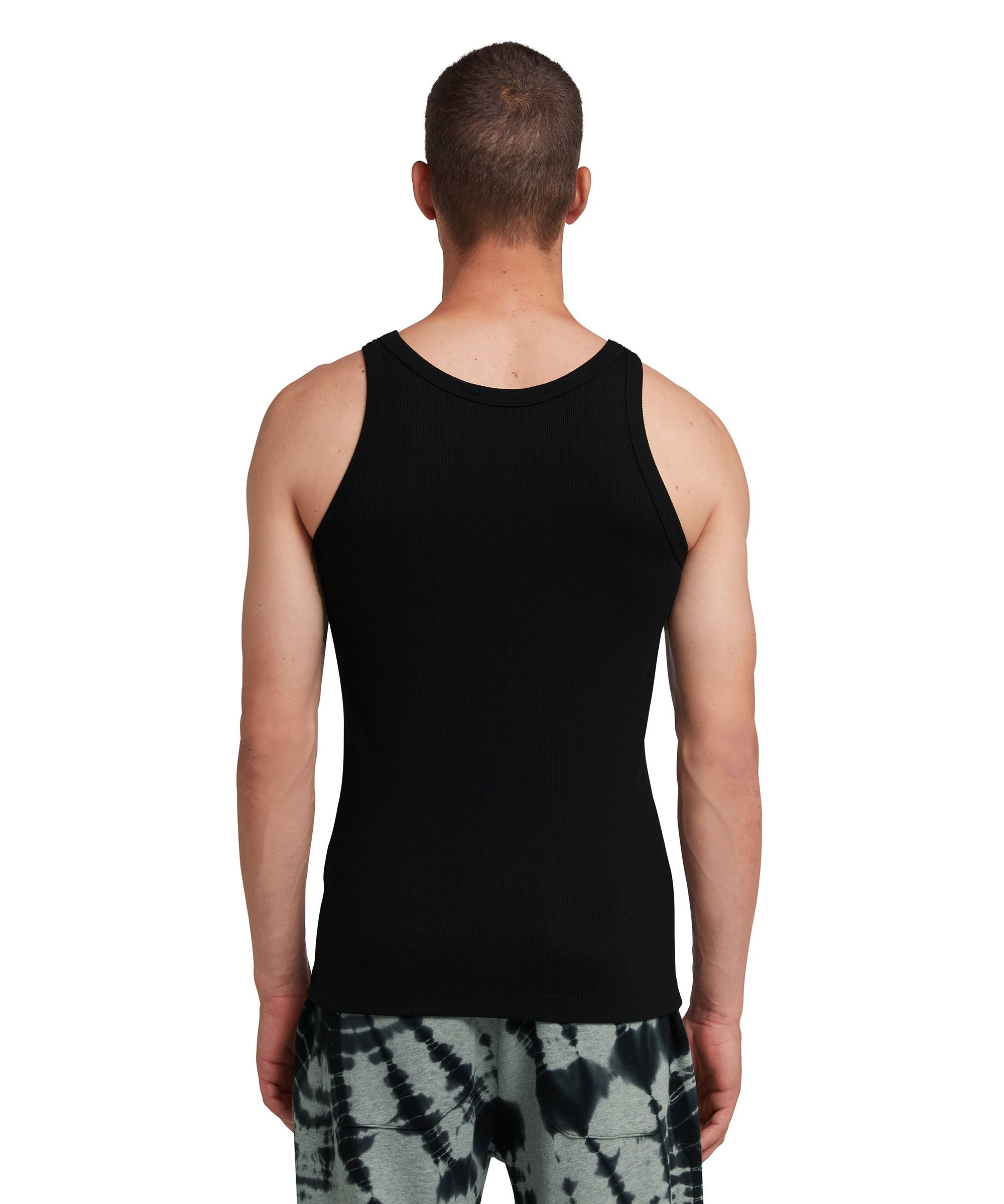 Ribbed jersey tank top with embroidered logo - 3