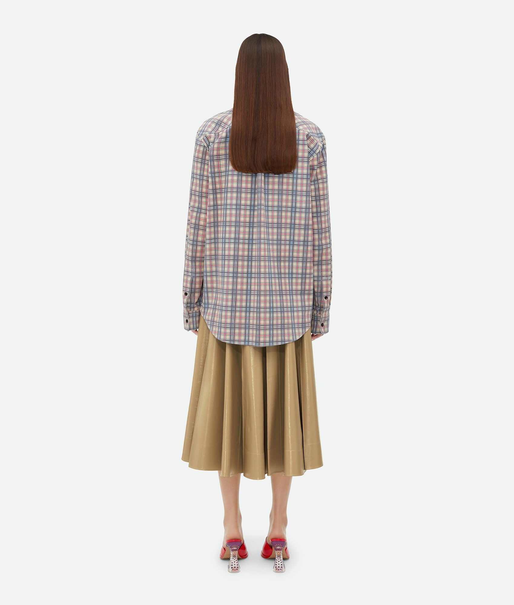 Printed Leather Checked Shirt - 3