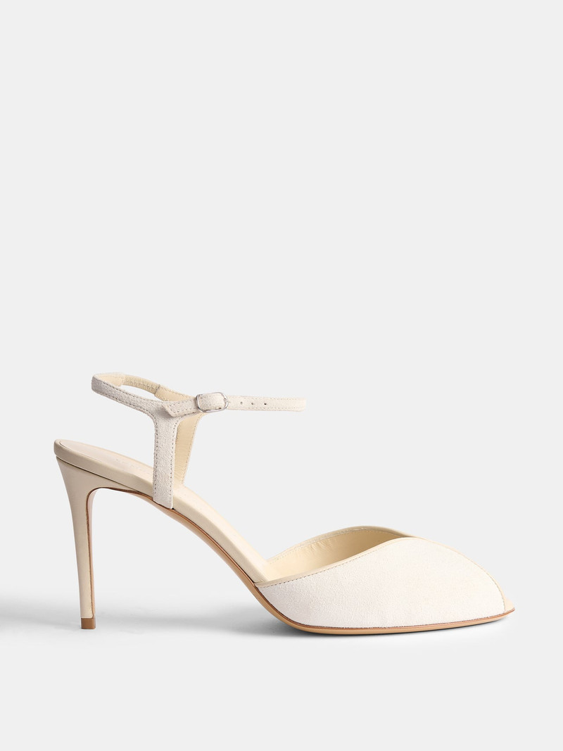 Valetta Peep Toe / Ecru Suede 1
