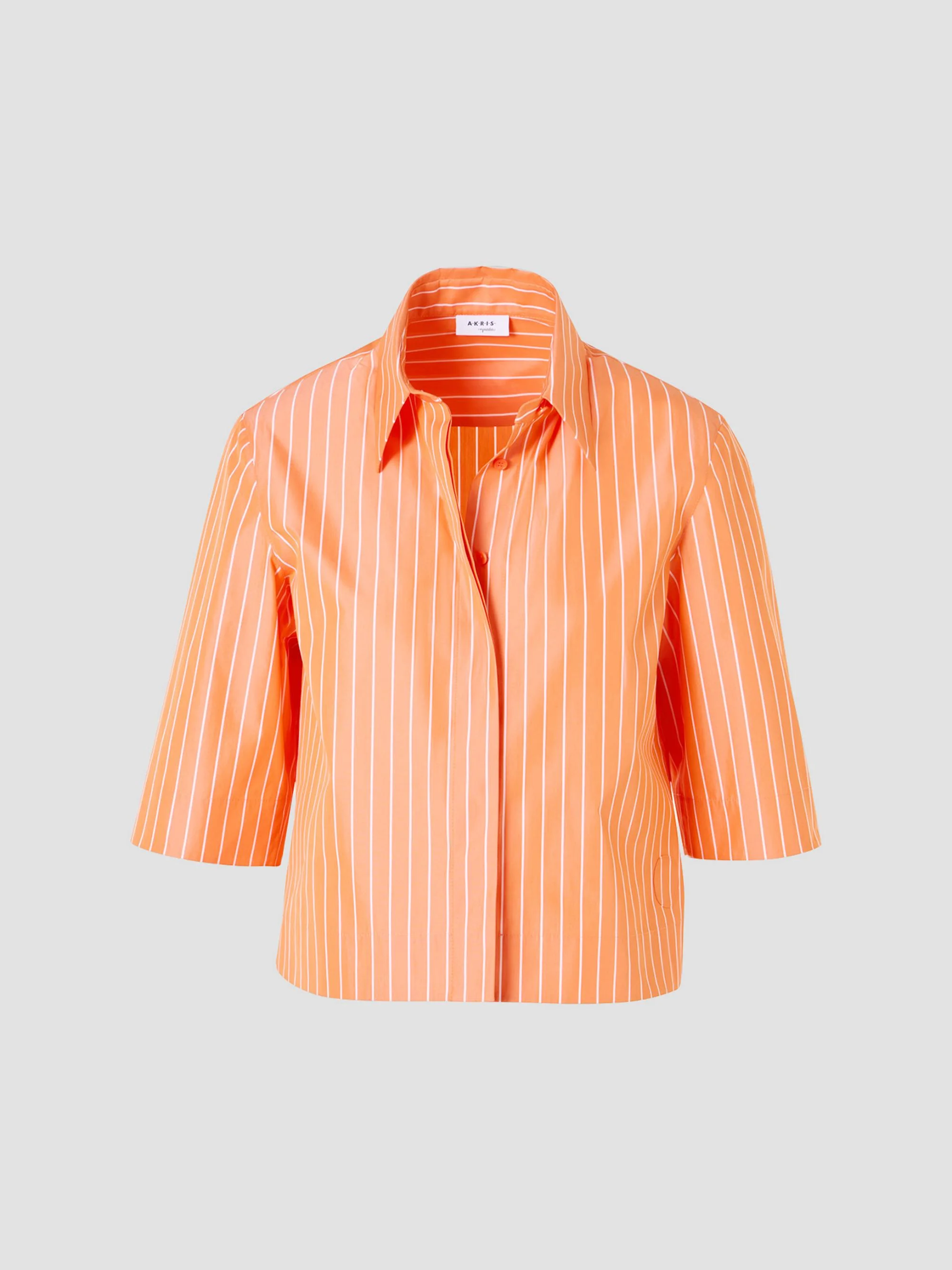 Women's Cotton Striped Blouse - Orange - 1