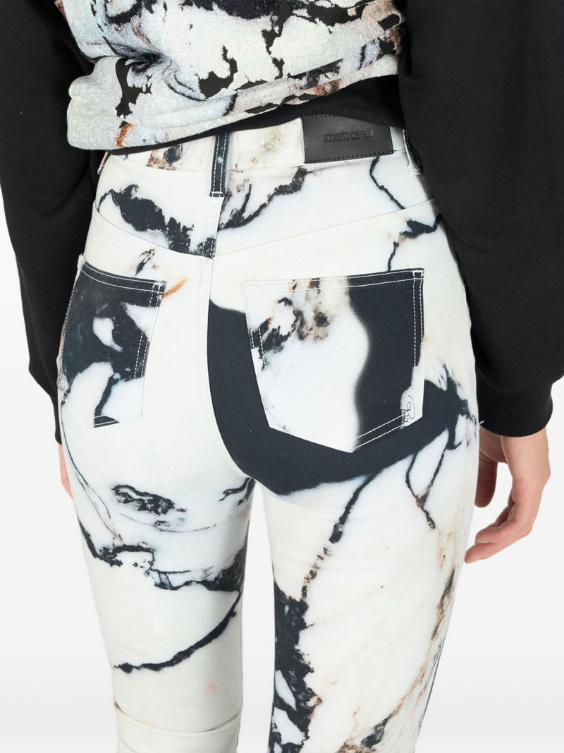 marble-print skinny trousers 5
