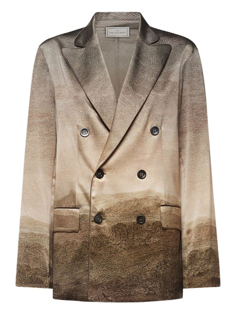 Adastrgum double-breasted landscape-printed jacket 1