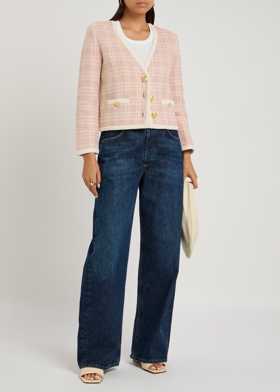 Veronica Beard Claudine Checked Cotton-blend Jacket - 4
