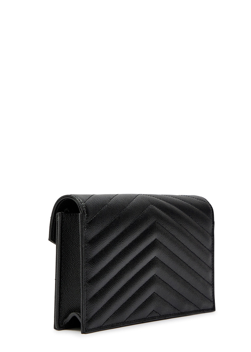SAINT LAURENT Saint Laurent Quilted Pebbled Leather Wallet-on-chain outlook