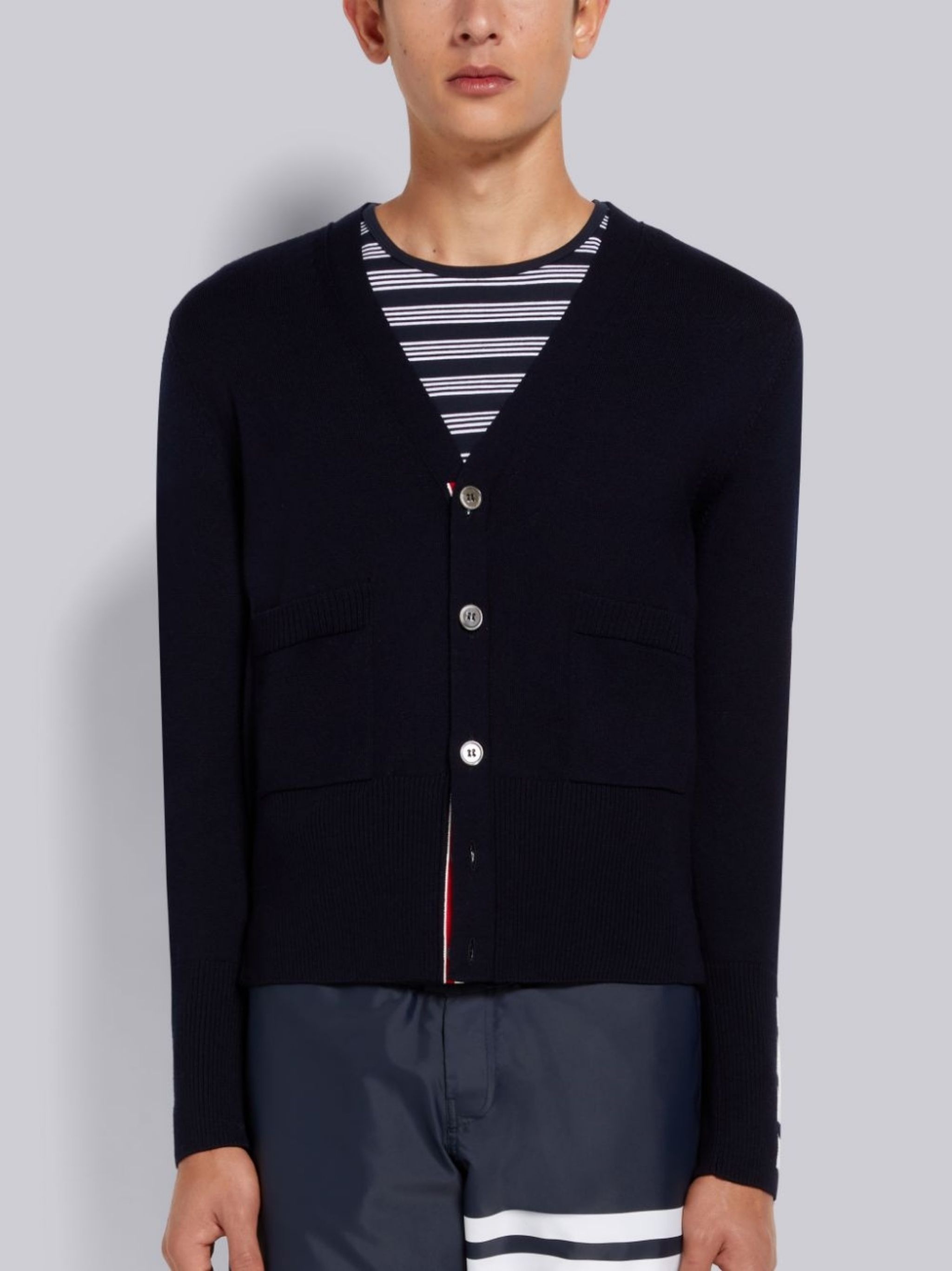 4-Bar stripe detail cardigan - 1