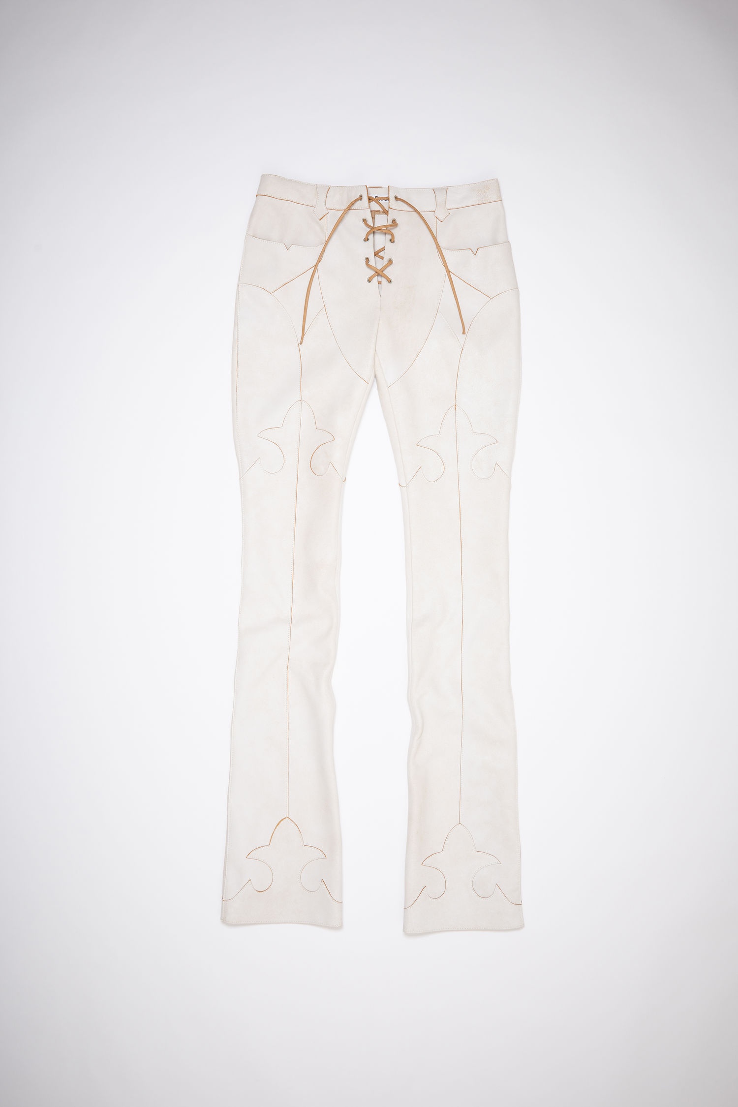 Leather trousers - White/beige - 1