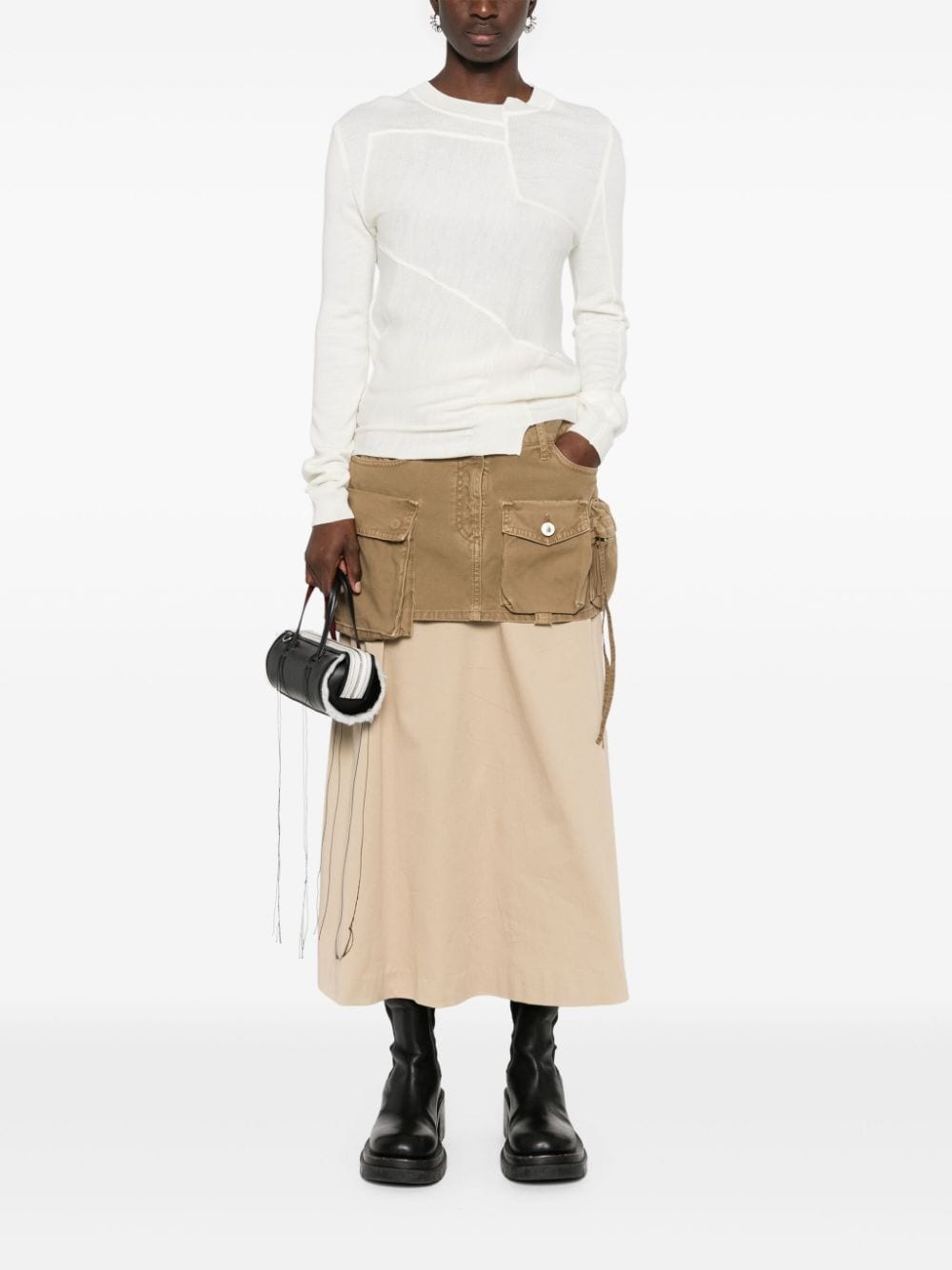 asymmetric virgin wool blend jumper - 2