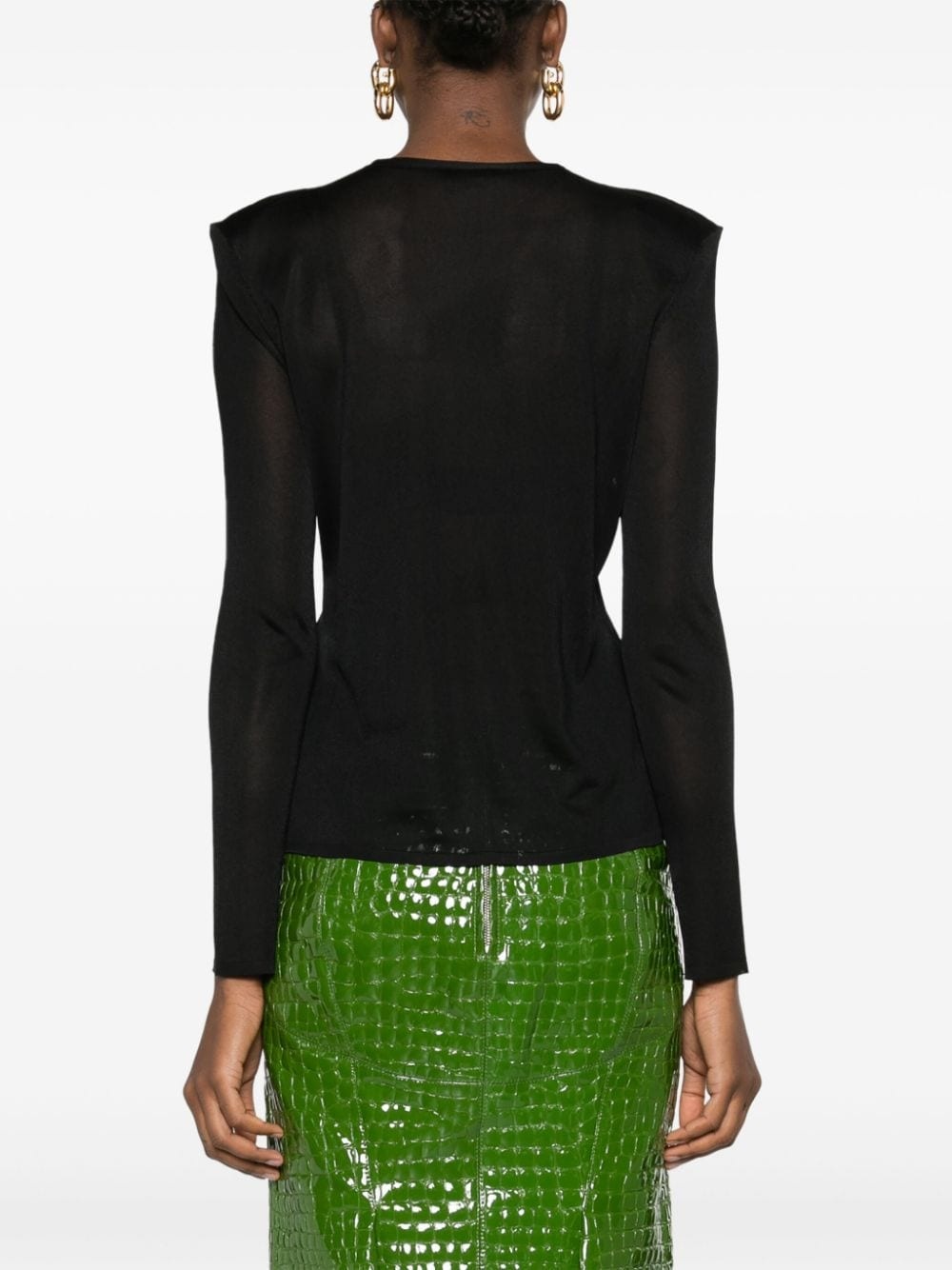 semi-sheer jersey-knit T-shirt - 4