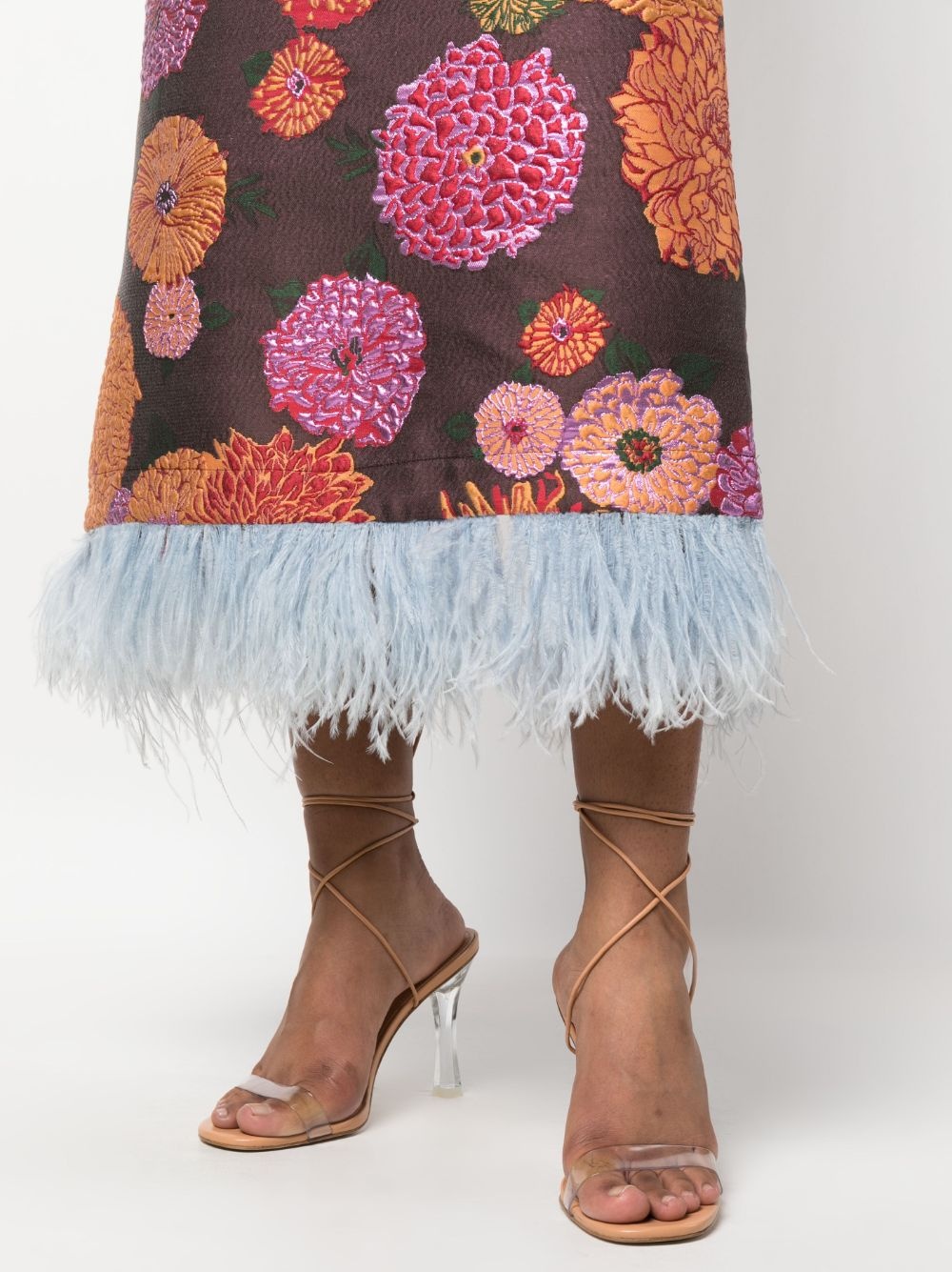 Column floral-jacquard midi dress - 5