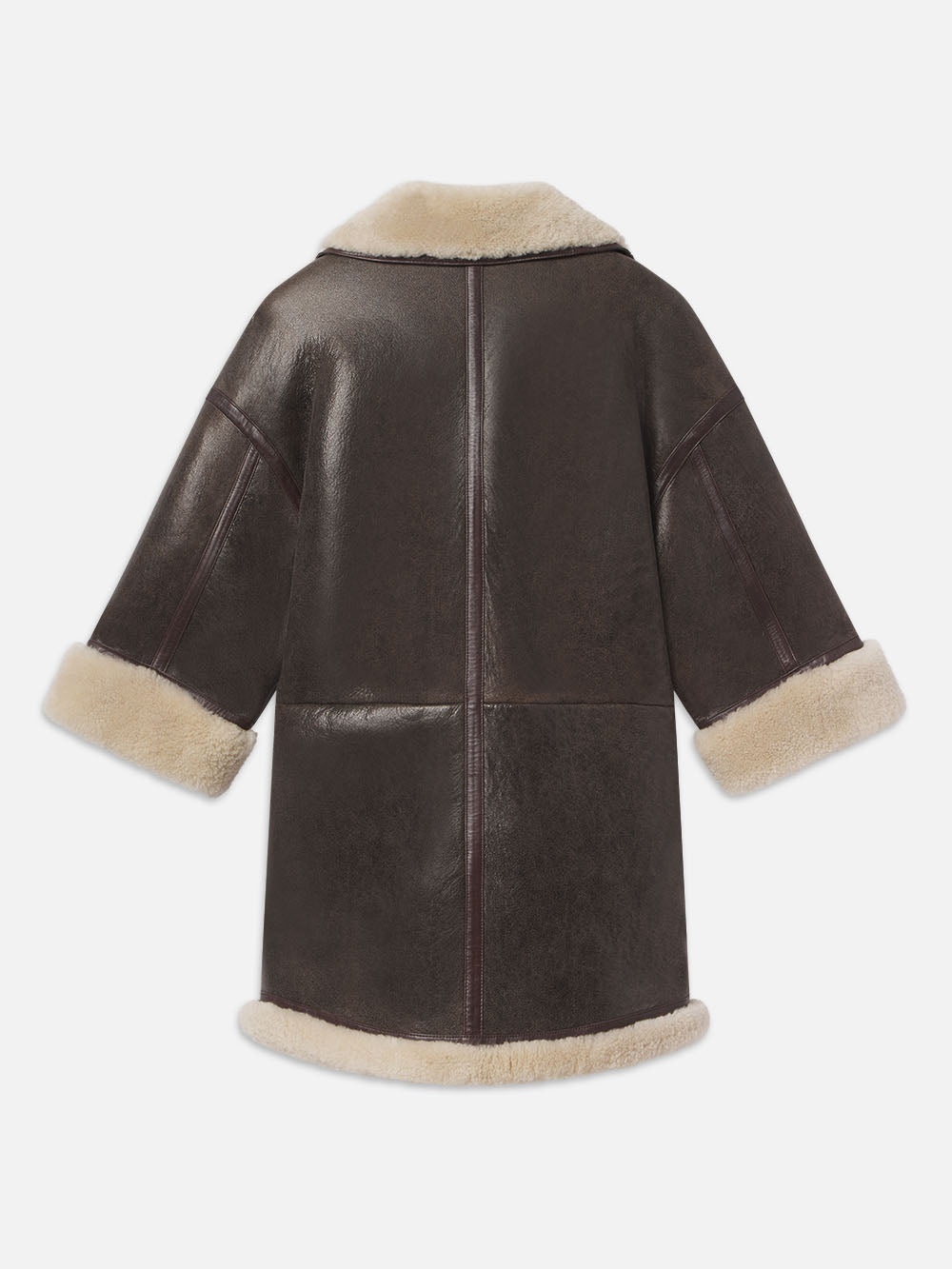 Shearling Cocoon Coat in Cardamom - 4