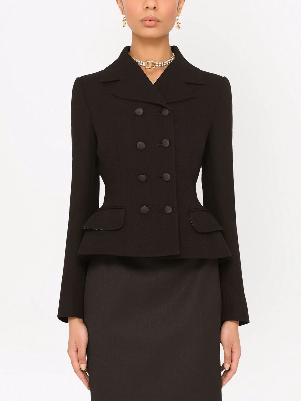 notched-collar double-breasted blazer - 3