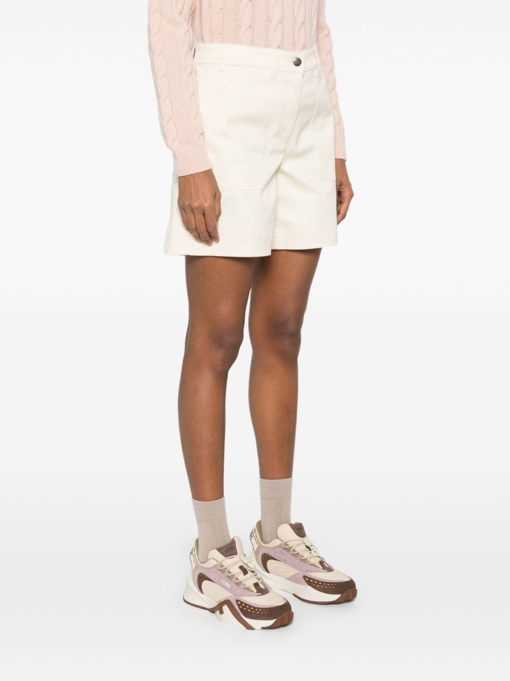 gabardine-weave shorts - 3