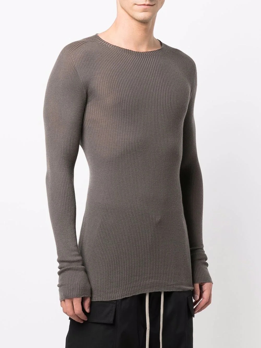 ribbed-knit  cashmere T-shirt - 3