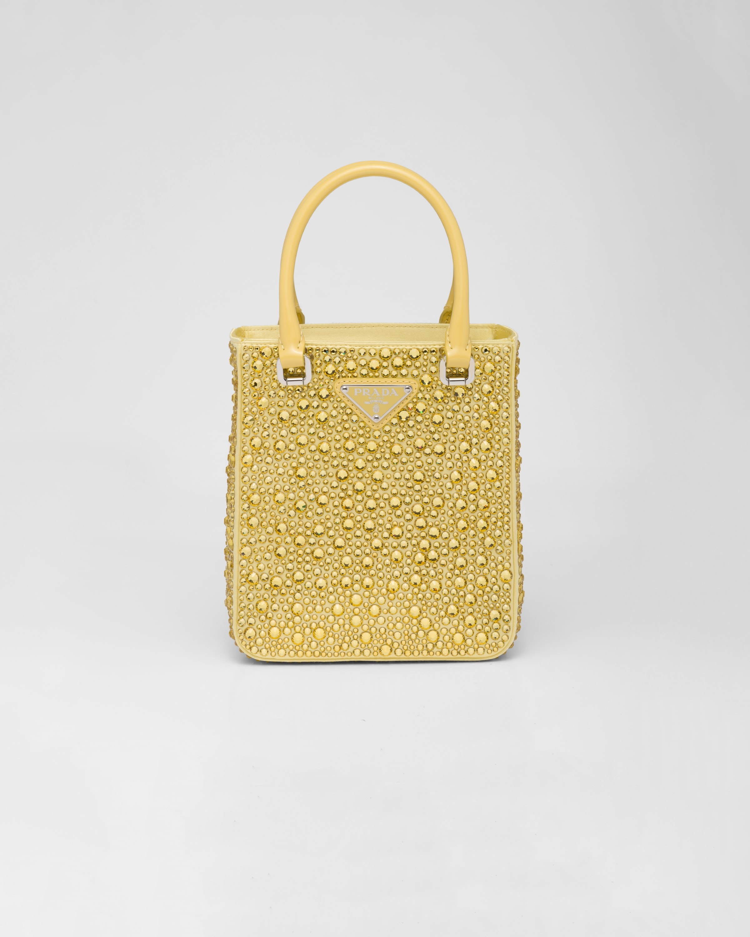 Prada Logo Plaque Crossbody Bag in Yellow