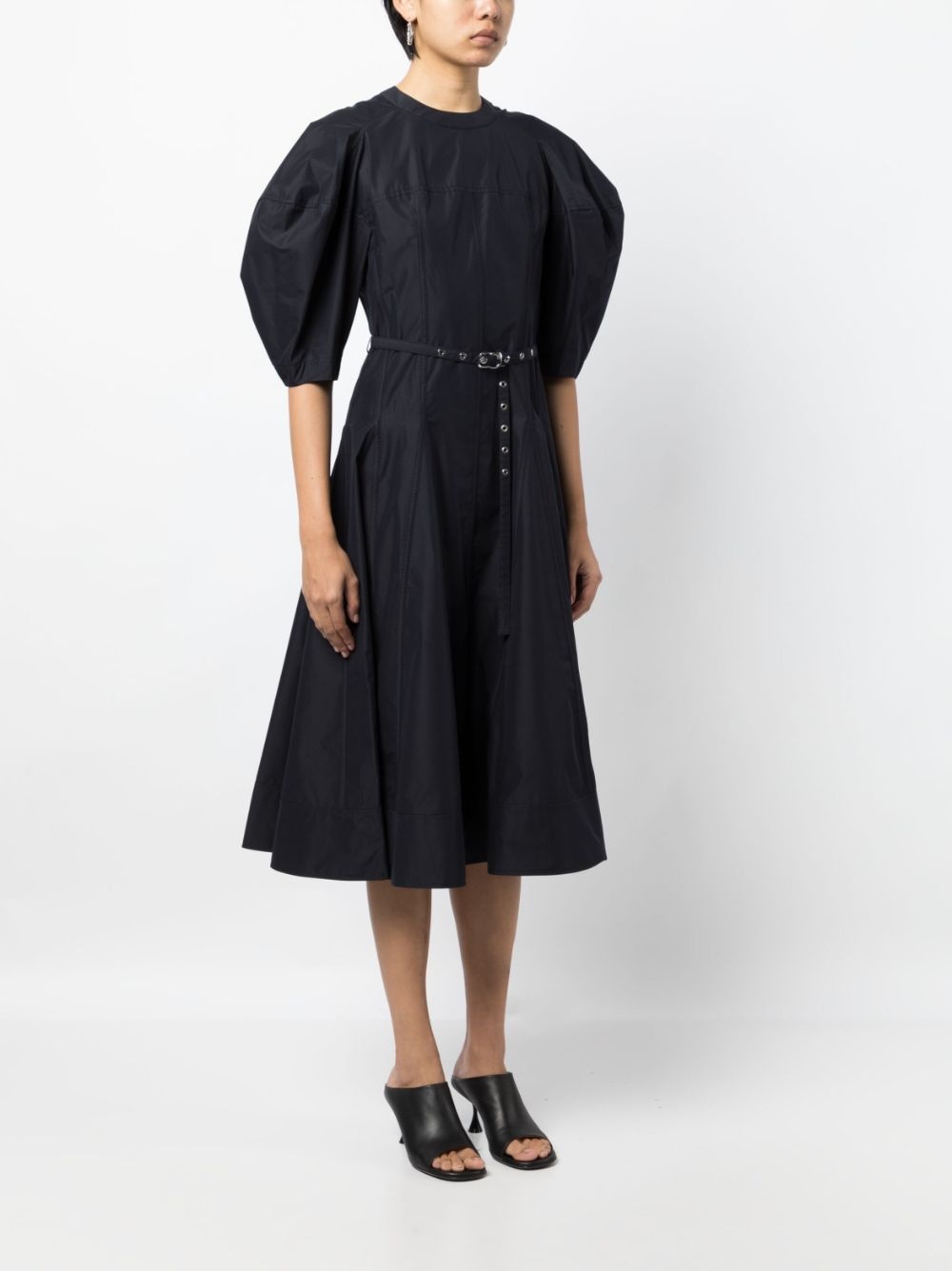 belted-waist short-sleeve dress - 3