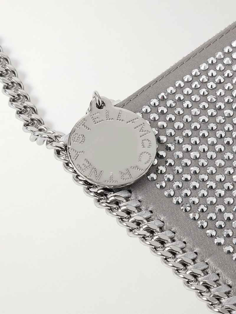 Falabella embellished satin shoulder bag Silver 4